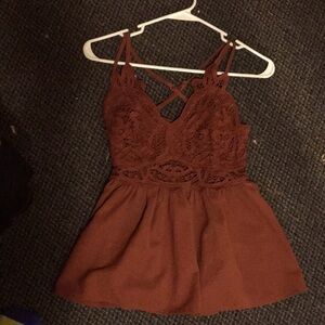 Main Strip brown/orange top. Size small